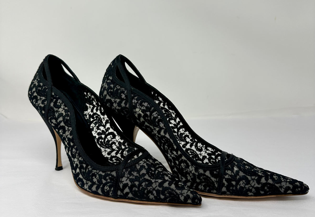 全巻セット miumiu3636 MIU MIU black lace pattern pumps Size 36 1/2 – Closet NV Shop