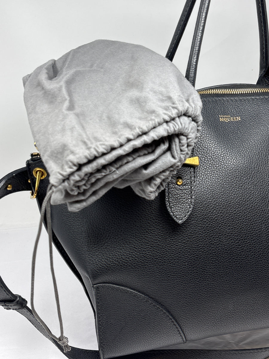 Alexander mcQueen black leather zip satchel – Closet NV Shop