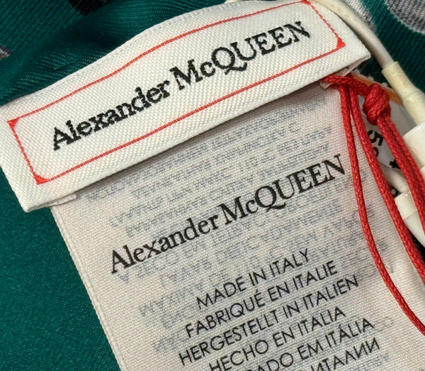 ALEXANDER MCQUEEN-Green Silk Scarf