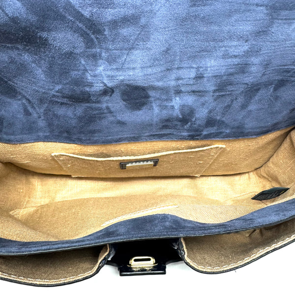 FENDI-Blue Leather & Suede Bag