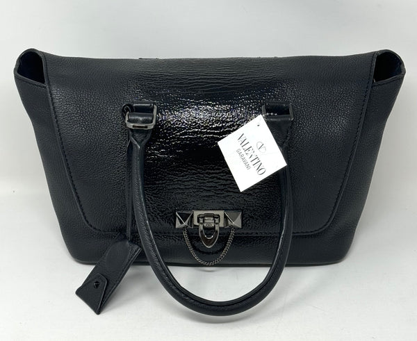 VALENTINO-Black Leather Handbag