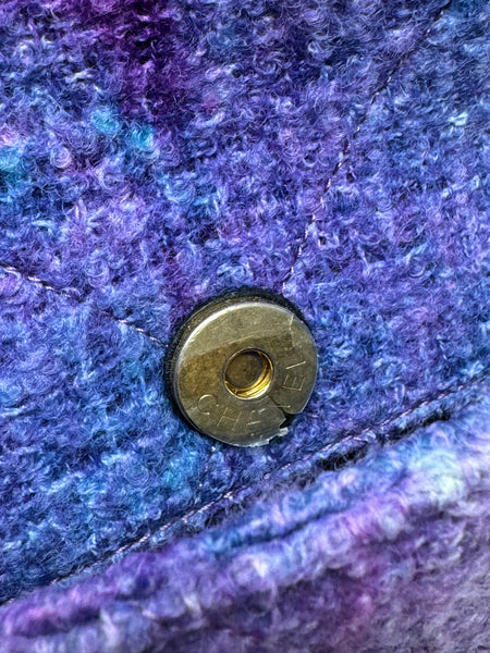 CHANEL-Purple Wool Tweed Tote-Extra Large