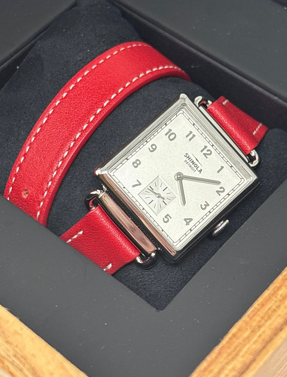 Shinola Detroit- The Cass Collection with Red double wrap leather