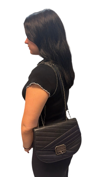 Chanel Goatskin 2.55 Chain Shoulder Bag/Crossbody-Black & Navy