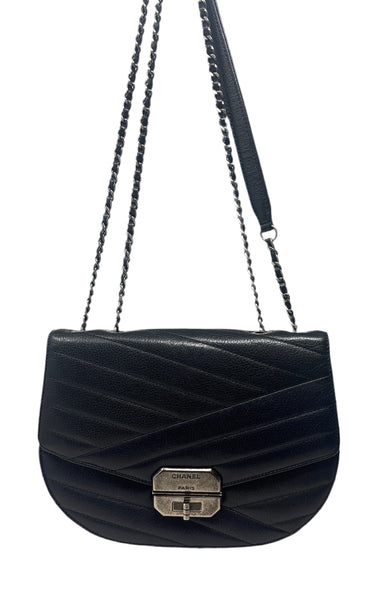 Chanel Goatskin 2.55 Chain Shoulder Bag/Crossbody-Black & Navy