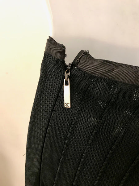 Chanel Black Pleated Skirt Size 44