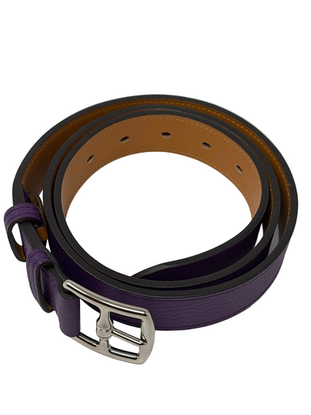 Hermeès - size 105- 2011 Purple Gold Supple Taurillon Clemence FEMME ETRIVIERESOUPLE 45 Complete Belt BNIB!
