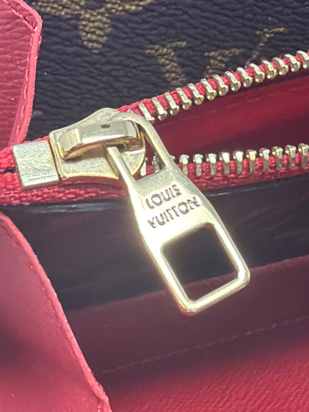 Louis Vuitton-Preloved-Red/Brown Monogram Zippy Retro Wallet