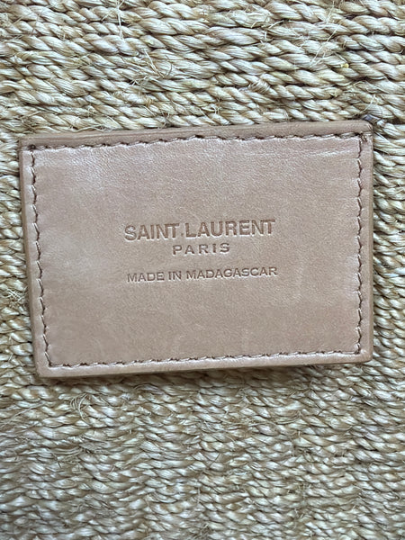 YSL-Preloved-Raffia Crossbody Purse