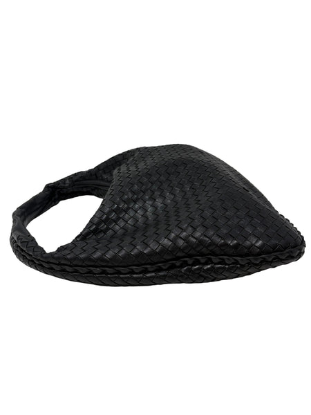 Bottega Veneta-Preloved-Large Black Intrecciato Napa Leather Hobo Bag