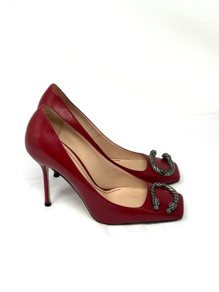 GUCCI-Red Dionysus Pumps-Size: 38.5