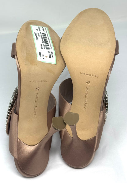 MANOLO BLAHNIK-Blush Satin Heels-Size 42