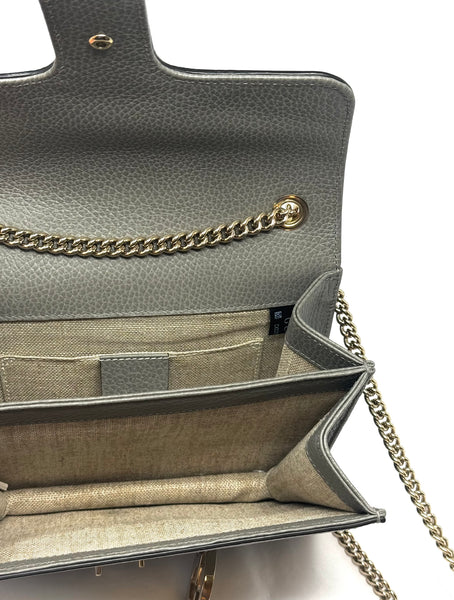 GUCCI-Taupe Interlocking Crossbody Bag