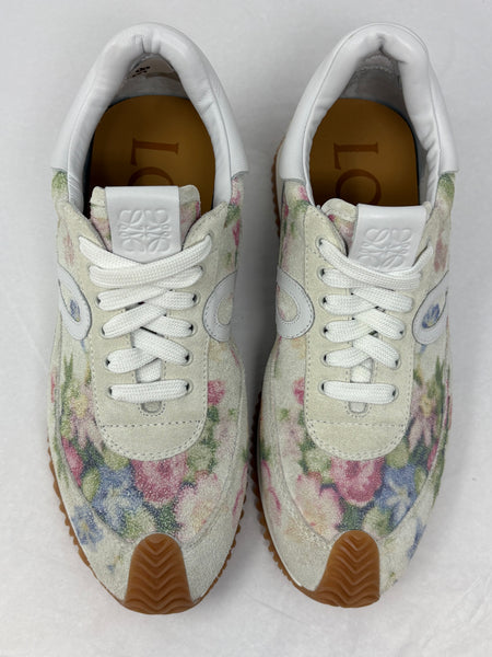 Loewe-Preloved-Floral Suede Sneakers Sz-38
