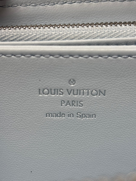Louis Vuitton Monogram Mahina Zippy  Blue Wallet-NIB