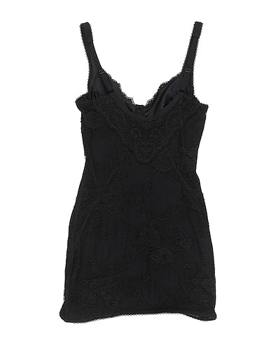 BALENCIAGA-Black Bustier-Bodice Lace Mini Dress-Size F42