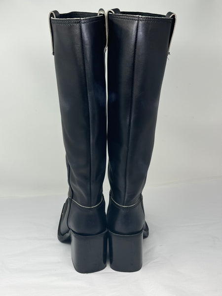 MIU MIU-Tall Black Boots-Size 38.5