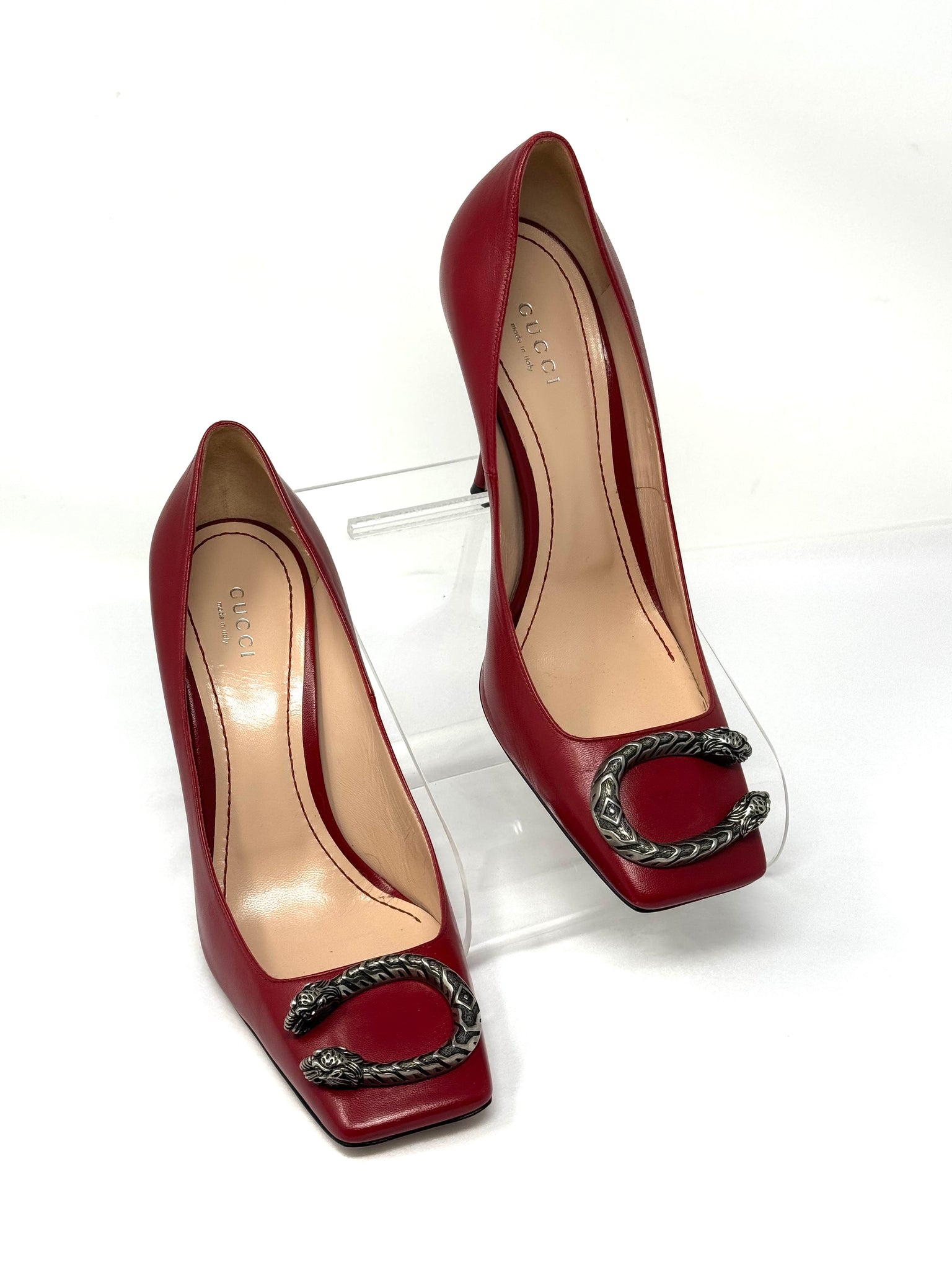 GUCCI-Red Dionysus Pumps-Size: 38.5