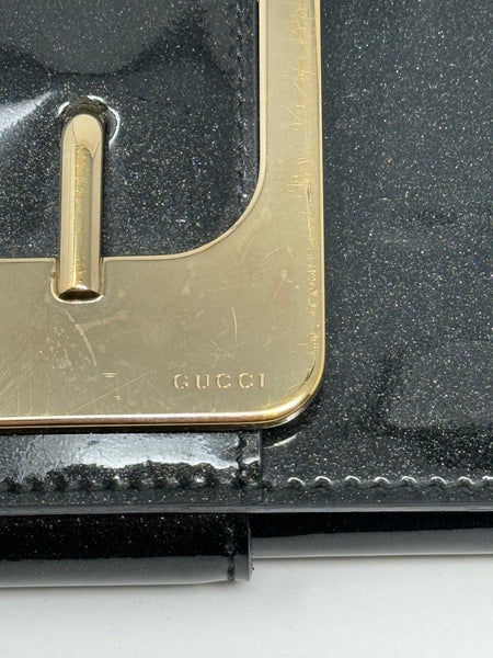 GUCCI-Black Patent Leather Clutch