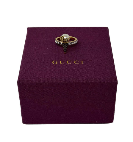 GUCCI-Ice Cream Cone Crystal Embellished Ring-Size: 6.5