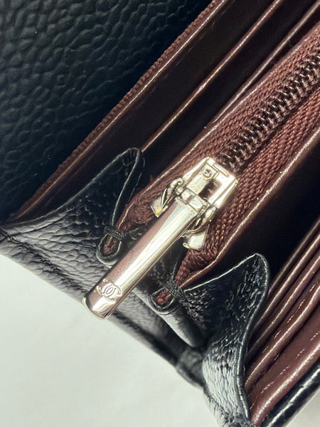 Chanel-Preloved-Black Chanel Classic Long Flap Wallet