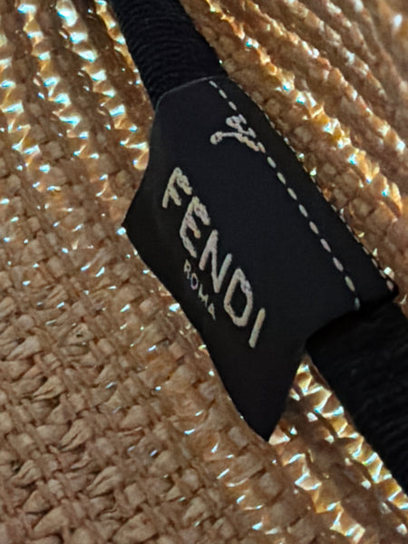 Fendi-Preloved-Raffia Pouch