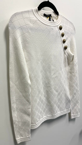 BALMAIN-White Top With Gold Buttons New With Tags-Size 36