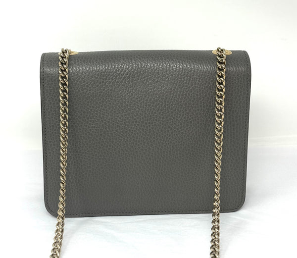 GUCCI-Taupe Interlocking Crossbody Bag