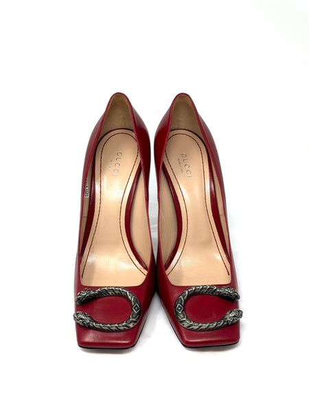 GUCCI-Red Dionysus Pumps-Size: 38.5