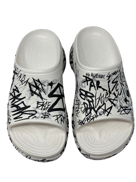 BALENCIAGA pool graffiti crocs