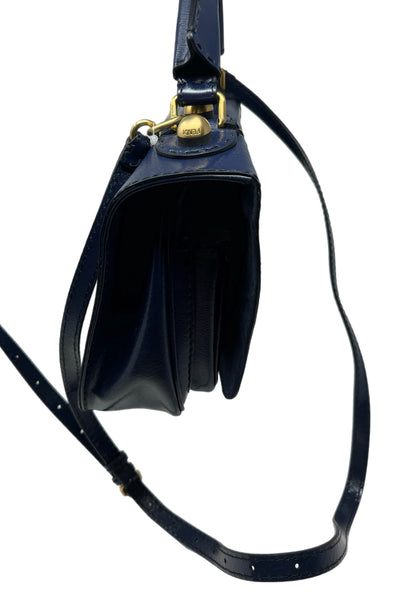 FENDI-Blue Leather & Suede Bag