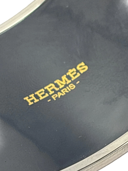 Hermès enamel printed sellier extra wide bracelet size 65