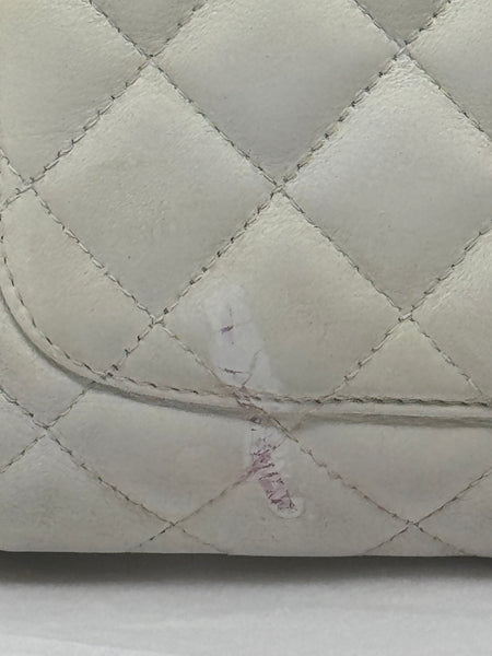 CHANEL-White Leather Cambon Reporter Handbag