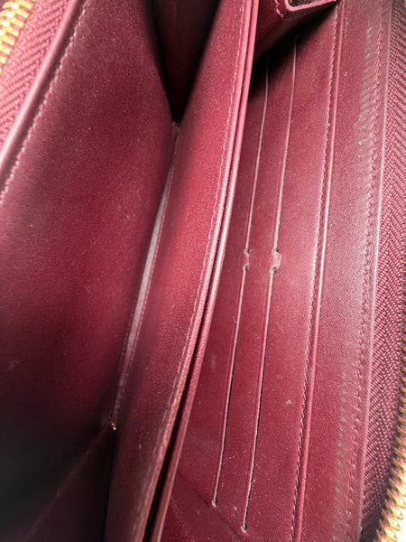 Louis Vuitton-Preloved-With Box-Monogram Vernis Leopard Wallet In Rouge Fauviste