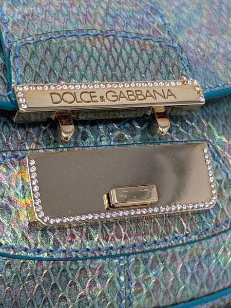 Dolce & Gabbana-Faux Snakeskin Clutch - Pristine Condition