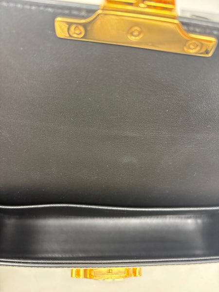 Celine-Preloved-Small Black Triomphe chain bag