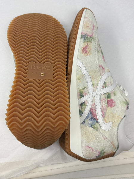 Loewe-Preloved-Floral Suede Sneakers Sz-38
