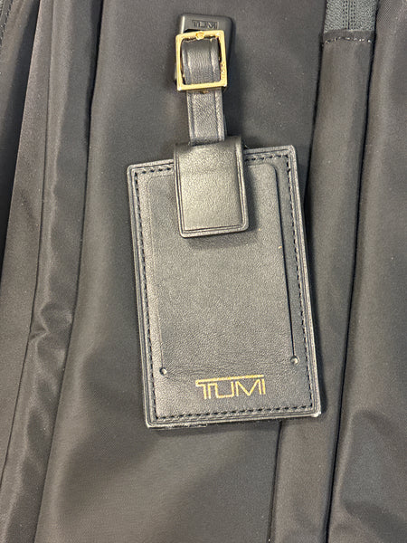 Tumi black nylon suitcase with gold hardware 16 x 22 x 9