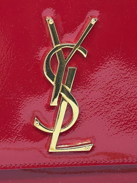 YSL-Red Patent Leather/ Gold Hardware - Kate Small Crossbody Bag