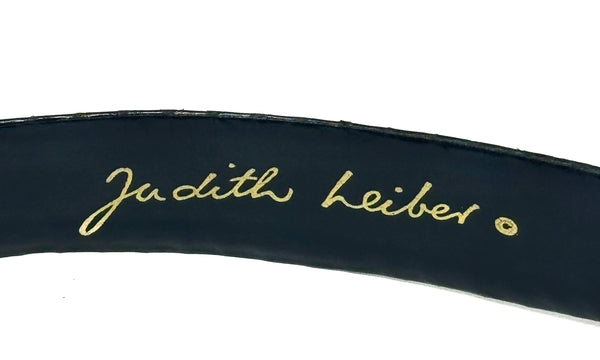 JUDITH LEIBER-Black/Gold Belt