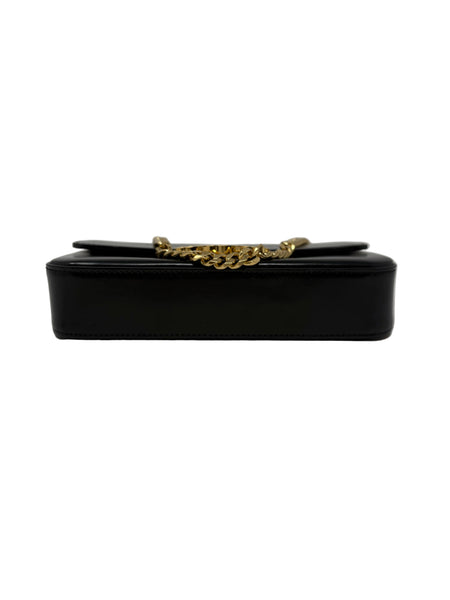 Celine-Preloved-Small Black Triomphe chain bag