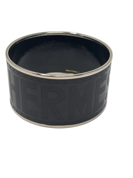 Hermès enamel printed sellier extra wide bracelet size 65
