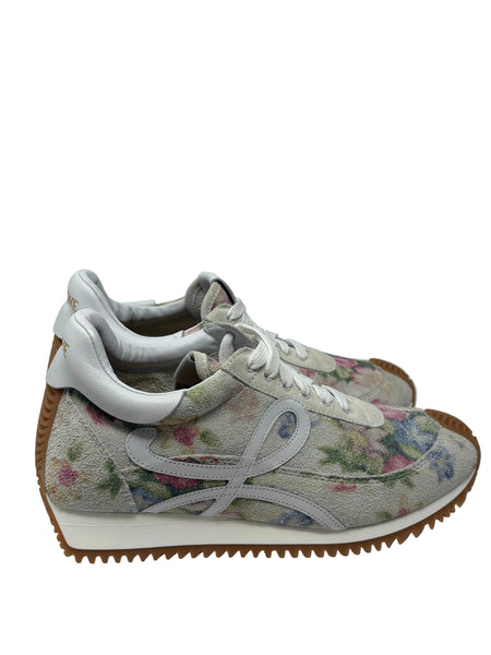 Loewe-Preloved-Floral Suede Sneakers Sz-38