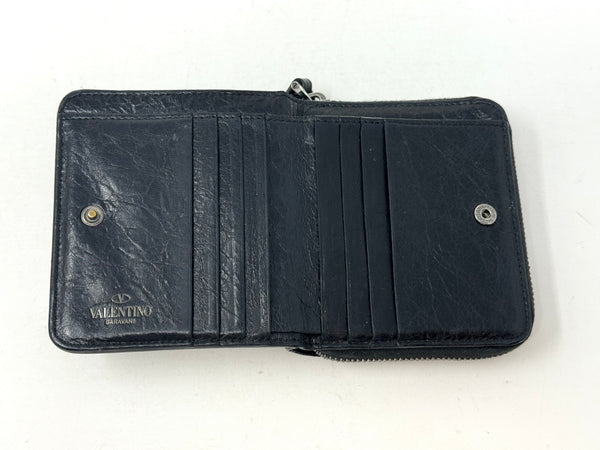 VALENTINO-Black Bi-Fold Wallet