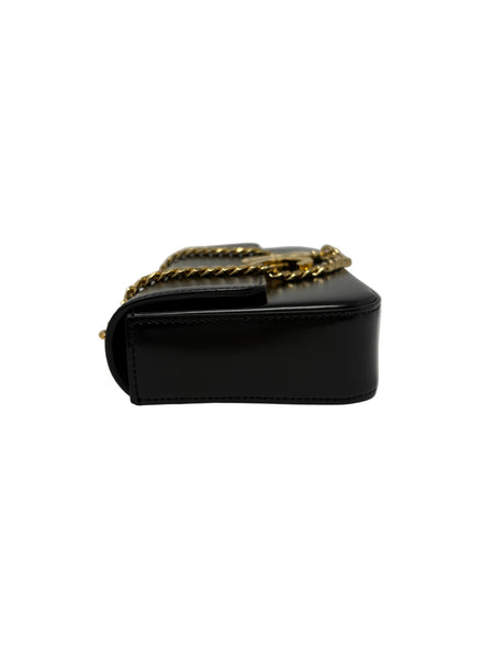 Celine-Preloved-Small Black Triomphe chain bag