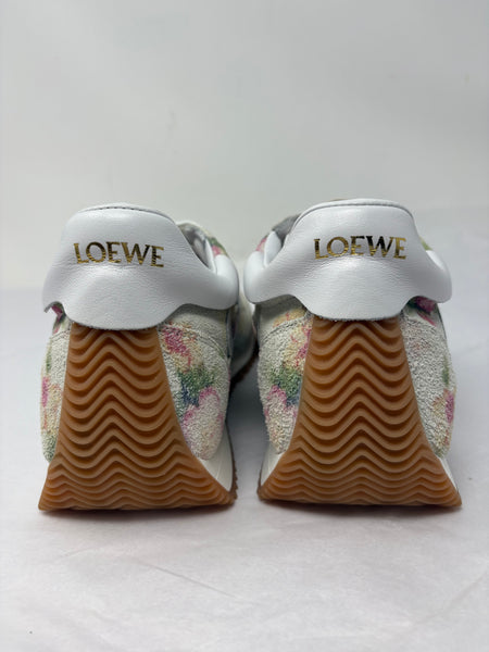 Loewe-Preloved-Floral Suede Sneakers Sz-38