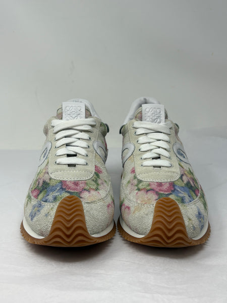 Loewe-Preloved-Floral Suede Sneakers Sz-38