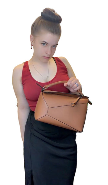 LOEWE-Preloved-Caramel Puzzle Bag