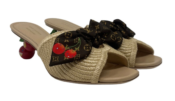 Louis Vuitton X Murakami-NEW In Box-Cherry Slides Sz-39