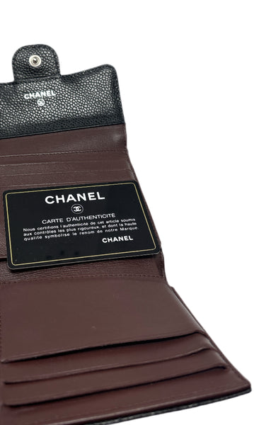 CHANEL Black Classic Quilted Flap Wallet